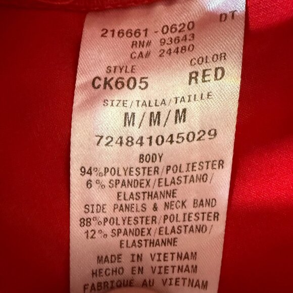 Cherokee Iflex Womens Red V-Neck Scrub Top Size Medium Pockets Stretch CK605 - Picture 6 of 6